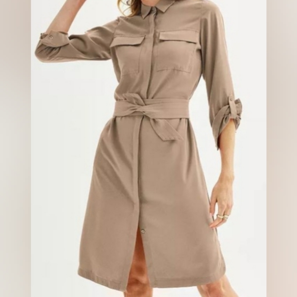 Nine West Utility Midi Shift Dress  Sz-L